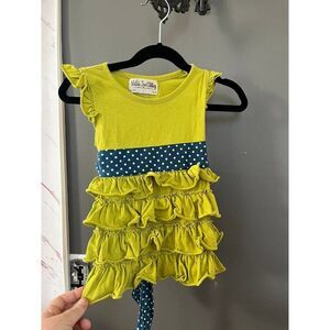 Matilda Jane girls size 4t lime green dress tunic shirt